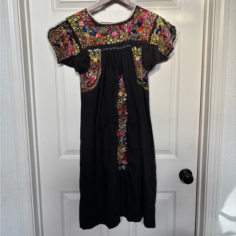 Embroidered Black Dress